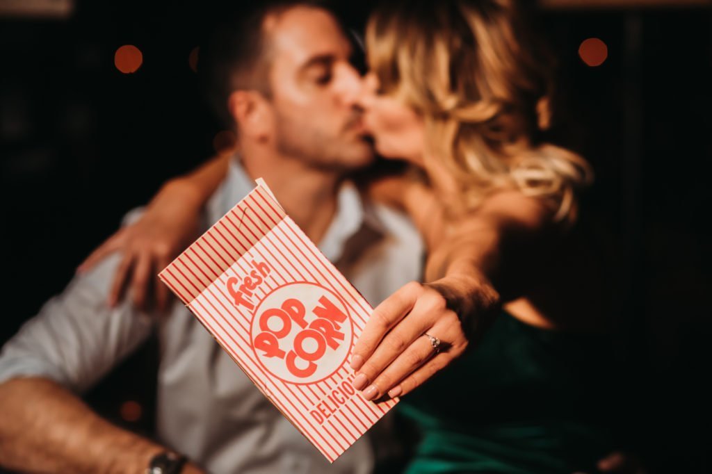 movie theater movies theater popcorn cinema engagement session